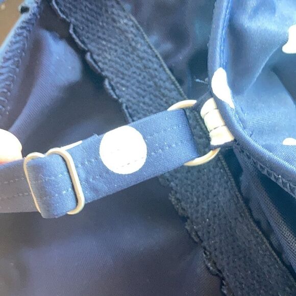 Lands' End Women's Navy Polka Dot Swim Top and Shorts - Picture 10 of 14